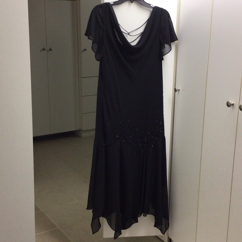 Elegant Black Asymmetrical Dress
